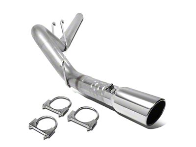 4-Inch Particulate Filter-Back Single Exhaust System with Polished Tip; Side Exit (08-10 6.4L Powerstroke F-350 Super Duty)