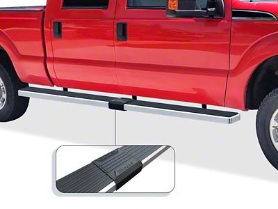 5-Inch iStep Wheel-to-Wheel Running Boards; Hairline Silver (99-16 F-350 Super Duty SuperCrew w/ 6-3/4-Foot Bed)