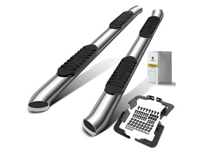 5-Inch Oval Bent Side Step Bars; Chrome (11-16 F-350 Super Duty SuperCab)