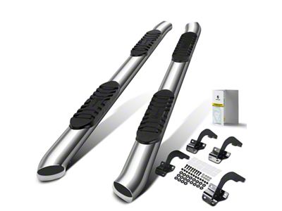5-Inch Oval Bent Side Step Bars; Chrome (17-25 F-350 Super Duty SuperCab)