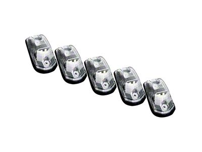 5-Piece White LED Roof Cab Lights; Clear Lens (17-24 F-350 Super Duty)