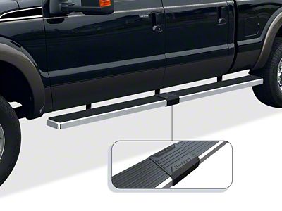 6-Inch iStep Wheel-to-Wheel Running Boards; Hairline Silver (99-16 F-350 Super Duty SuperCrew w/ 6-3/4-Foot Bed)