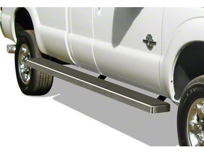6-Inch iStep Wheel-to-Wheel Running Boards; Hairline Silver (11-16 F-350 Super Duty SuperCab w/ 6-3/4-Foot Bed)