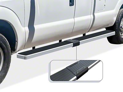 6-Inch iStep Wheel-to-Wheel Running Boards; Hairline Silver (99-16 F-350 Super Duty SuperCab w/ 8-Foot Bed)
