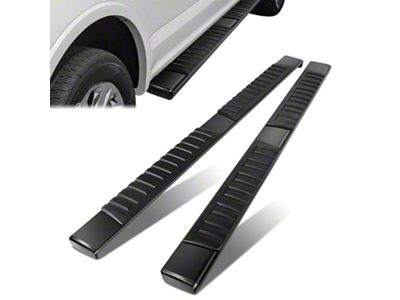 6-Inch Wide Flat Running Boards; Black (17-25 F-350 Super Duty SuperCrew)