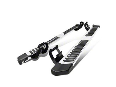 6-Inch Wide Flat Running Boards; Silver (17-25 F-350 Super Duty SuperCrew)