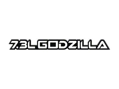 7.3L Godzilla Badge; Gloss White (20-25 7.3L F-350 Super Duty)