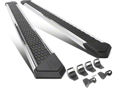 8-Inch Flat Step Bar Running Boards; Chrome (17-24 F-350 Super Duty SuperCrew)