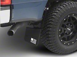 REK-mesh X Merica Universal Offset Standard 12-Inch Wide Mud Flaps with White Logo; Front or Rear (Universal; Some Adaptation May Be Required)