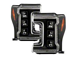 APEX Series Sequential Turn Signal Full LED Headlights; Chrome Housing; Clear Lens (17-18 F-350 Super Duty w/ Factory Halogen Headlights)
