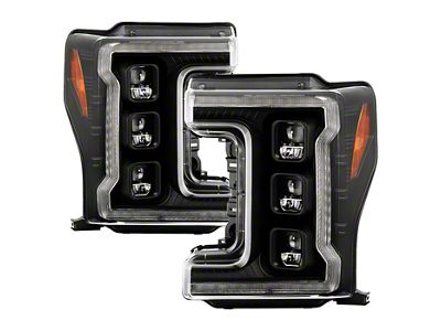 APEX Series Sequential Turn Signal Full LED Headlights; Chrome Housing; Clear Lens (17-18 F-350 Super Duty w/ Factory Halogen Headlights)