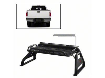 Atlas Roll Bar with 50-Inch LED Light Bar; Black (99-25 F-350 Super Duty)