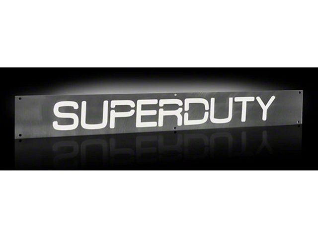 Billet Front Door Sill Plates with SuperDuty Logo; Brushed Finish with Blue Illumination (11-16 F-350 Super Duty)