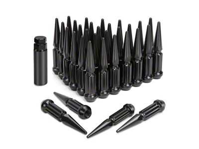 Black Extended Spiked Lug Nuts; M14x1.5; Set of 32 (05-25 F-350 Super Duty)
