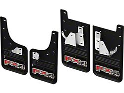 Black Wrap No-Drill Mud Flaps with FX4 Logo; Front and Rear (23-26 F-350 Super Duty SRW, Excluding Tremor)