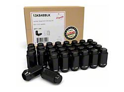 Bulge Black Acorn Lug Nut Kit; 14mm x 1.5; Set of 32 (05-25 F-350 Super Duty)
