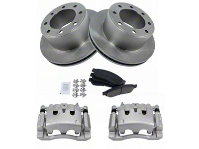 Ceramic 8-Lug Brake Rotor, Pad and Caliper Kit; Rear (08-11 F-350 Super Duty SRW)