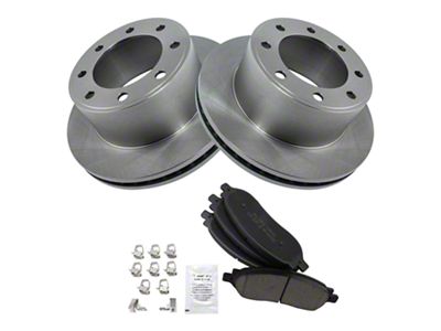 Ceramic 8-Lug Brake Rotor and Pad Kit; Rear (05-07 F-350 Super Duty SRW)