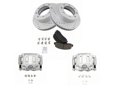 Ceramic Performance 8-Lug Brake Rotor, Pad and Caliper Kit; Front (05-12 4WD F-350 Super Duty SRW)