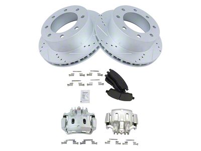 Ceramic Performance 8-Lug Brake Rotor, Pad and Caliper Kit; Rear (Late 00-04 F-350 Super Duty SRW)