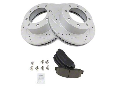 Ceramic Performance 8-Lug Brake Rotor and Pad Kit; Front (05-12 4WD F-350 Super Duty SRW)