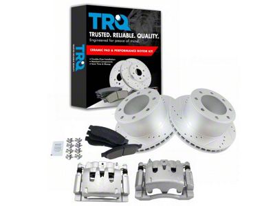 Ceramic Performance 8-Lug Brake Rotor, Pad, Brake Fluid and Caliper Kit; Front (11-12 F-350 Super Duty SRW)