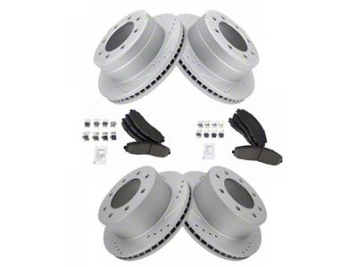 Ceramic Performance Brake Rotor and Pad Kit; Front and Rear (13-19 4WD F-350 Super Duty SRW)