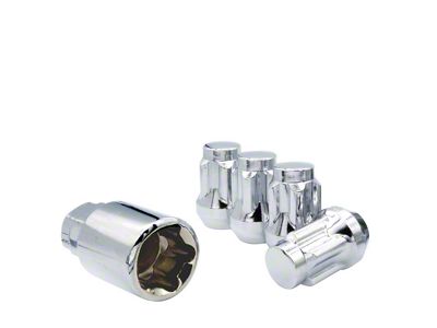 Chrome Bulge Acorn Lock Set for Aftermarket Wheels; M14x1.5; Set of 4 (02-26 F-350 Super Duty)