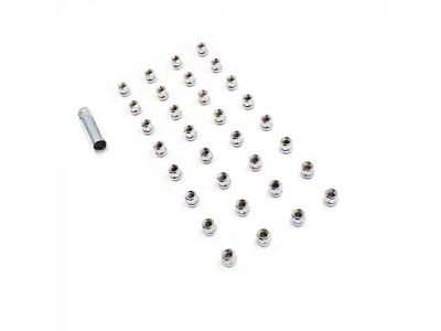 Chrome OE Truck Spline Lug Nut Kit; 14mm x 1.5; Set of 32 (05-25 F-350 Super Duty)