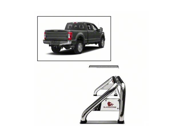 Classic Roll Bar with 50-Inch LED Light Bar; Stainless Steel (11-24 F-350 Super Duty)
