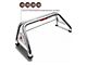 Classic Roll Bar with 5.30-Inch Red Round Flood LED Lights; Stainless Steel (11-24 F-350 Super Duty)