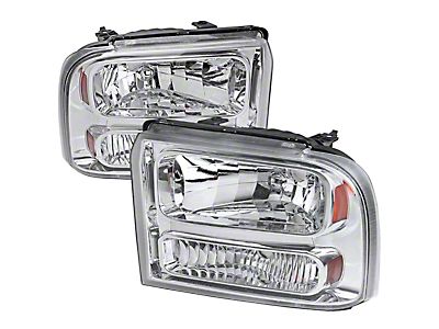 Headlights LED DRL Lamps Black/Clear for 2005-2007 Ford F250 F350 Super