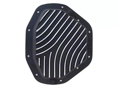 Dana 80 Patterned Fins Rear Differential Cover; Black (99-25 F-350 Super Duty DRW)