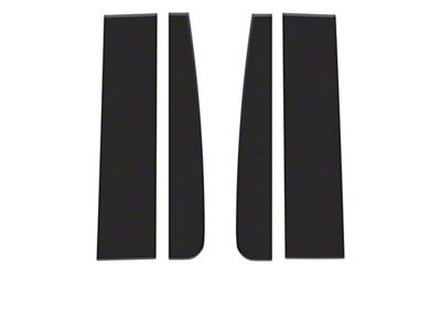 Door Pillar Accent Trim; Gloss Black (17-22 F-350 Super Duty)
