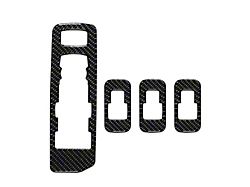 Door Switch Trim Accent Trim; Domed Carbon Fiber (17-22 F-350 Super Duty)
