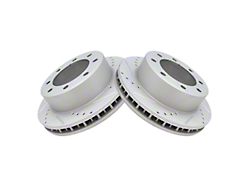 Drilled and Slotted 8-Lug Rotors; Front Pair (Late 99-04 4WD F-350 Super Duty w/ 4-Wheel ABS)