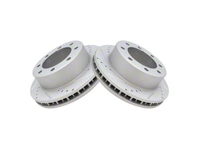 Drilled and Slotted 8-Lug Rotors; Front Pair (Late 99-04 4WD F-350 Super Duty w/ 4-Wheel ABS)
