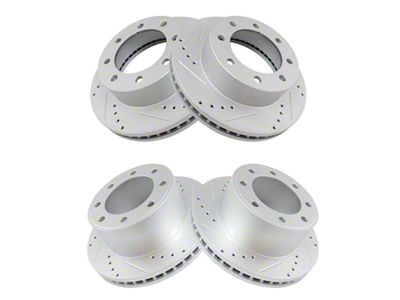 Drilled and Slotted 8-Lug Rotors; Front and Rear (05-12 4WD F-350 Super Duty SRW)