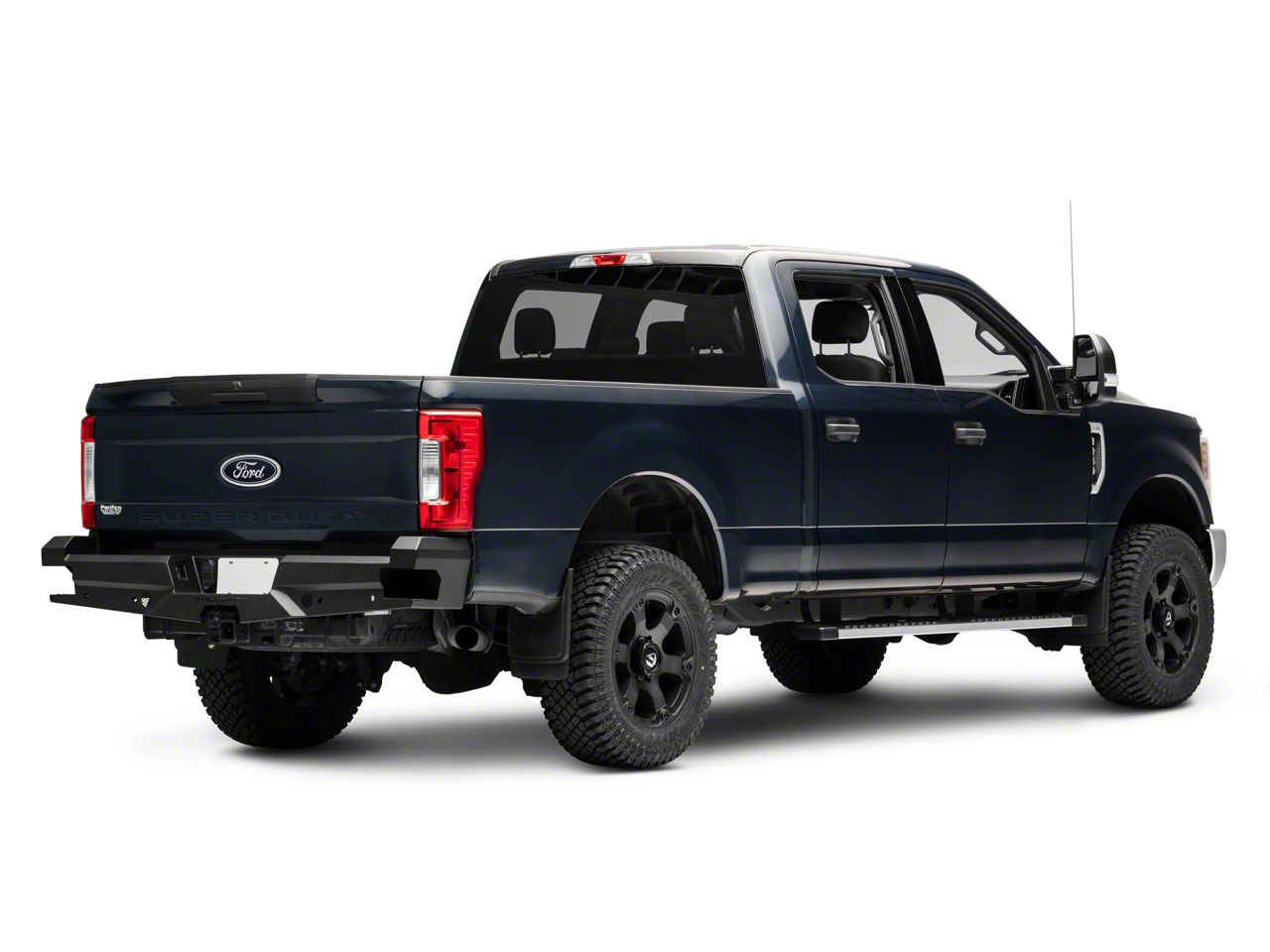 F-350 Super Duty Elevation Rear Bumper; Fine Textured Black (17-22 F ...
