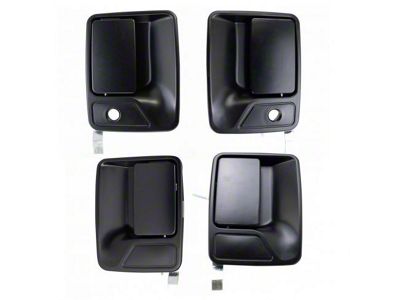 Exterior Door Handles; Front and Rear; Paint to Match Black (11-16 F-350 Super Duty SuperCrew)