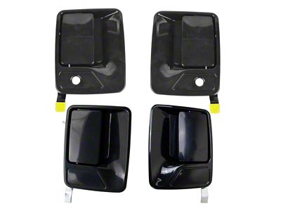 Exterior Door Handles; Front and Rear; Paint to Match Black (11-16 F-350 Super Duty)