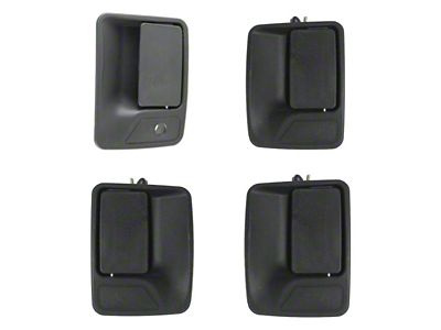 Exterior Door Handles; Front and Rear; Textured Black (11-16 F-350 Super Duty SuperCrew)