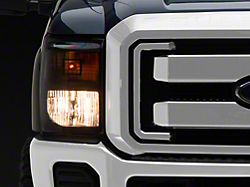 Factory Style Headlights with Clear Corners; Black Housing; Clear Lens (11-16 F-350 Super Duty)
