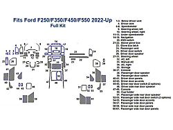 Full Dash Trim Kit; Real Carbon Fiber Finish (22-25 F-350 Super Duty)