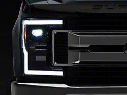 Full LED Headlights; Black Housing; Clear Lens (17-19 F-350 Super Duty w/ Factory Halogen Headlights)