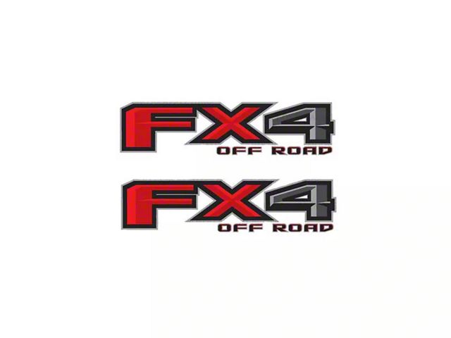 FX4 Decal; Black/Gray/Red (17-22 F-350 Super Duty)
