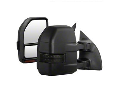 G4 Manual Telescoping Mirrors with Smoked Sequential LED Turn Signals (11-15 F-350 Super Duty)