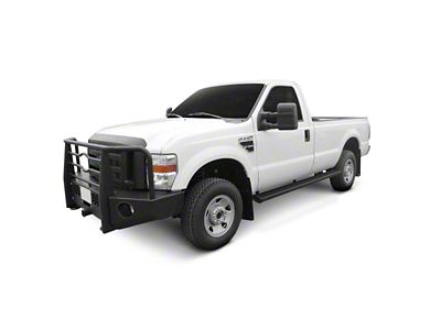 Grip Step 7-Inch Wheel-to-Wheel Running Boards; Rocker Mount; Textured Black (17-25 F-350 Super Duty Regular Cab w/ 8-Foot Bed, SuperCab w/ 6-3/4-Foot Bed)