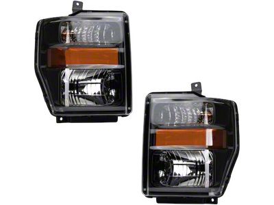 Halogen Headlights; Black Housing; Clear Lens (08-10 F-350 Super Duty Harley Davidson)