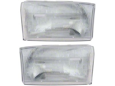 Halogen Headlights; Chrome Housing; Clear Lens (99-04 F-350 Super Duty)